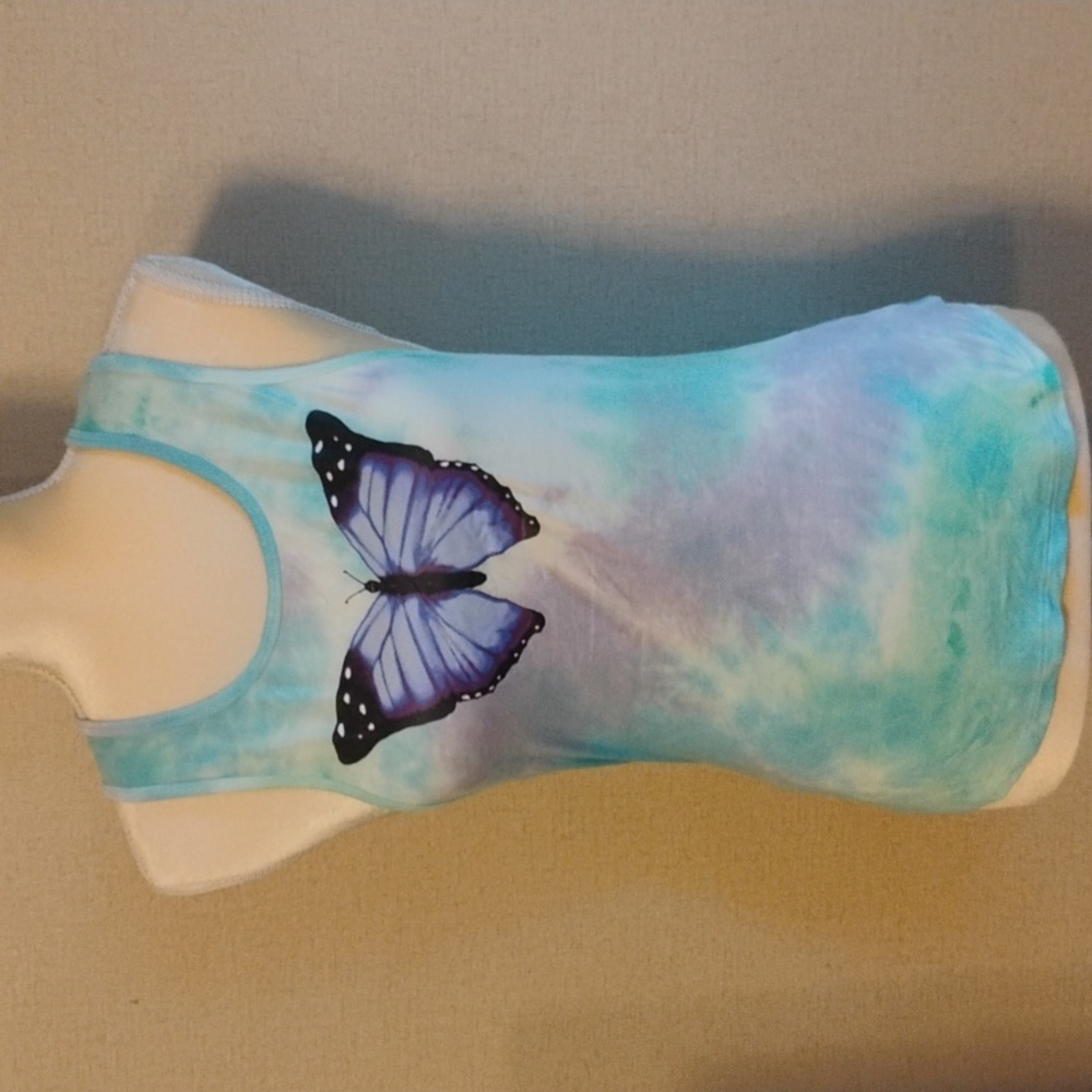 5/$20 No Boundaries Xs Tie Dye Tank Top With Butterfly